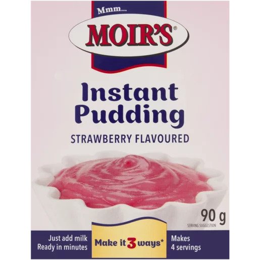 Moirs Instant Pudding - Strawberry 90g