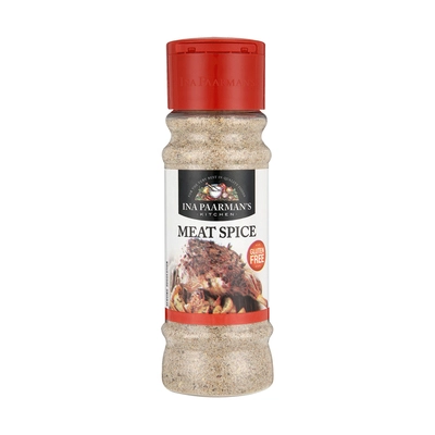 Ina Paarman's Meat Spice 200ml  This is an all-in-one meat spice with salt added. A blend of South Africa’s favourite spices – just the way we like our meat seasoned