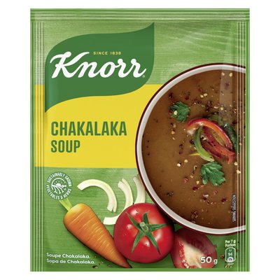 Knorr Chakalaka Thickening Soup is a richly flavoured soup mix that can be enjoyed on its own or add richness and flavour to vegetarian and protein dishes