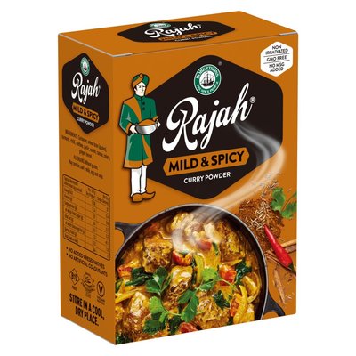 Robertsons Rajah Curry - Mild & Spicy 100g  Some like it hot – but some just don’t. That’s where our well-rounded Rajah Mild and Spicy Curry Powder hits the proverbial sweet spot.